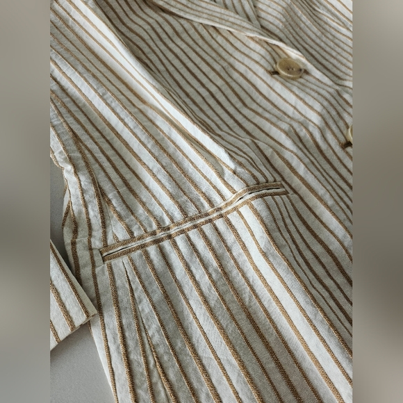 Lafayette 148 New York Carmel Striped Cotton Blazer Jacket Size 8 - Picture 7 of 14